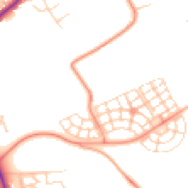 Daytime road noise heatmap for HP22 5AR