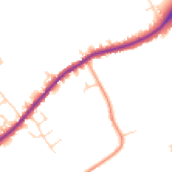 Daytime road noise heatmap for HP22 5AZ