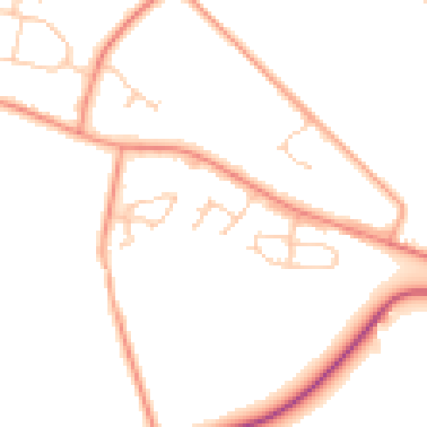 Daytime road noise heatmap for HP22 5BB
