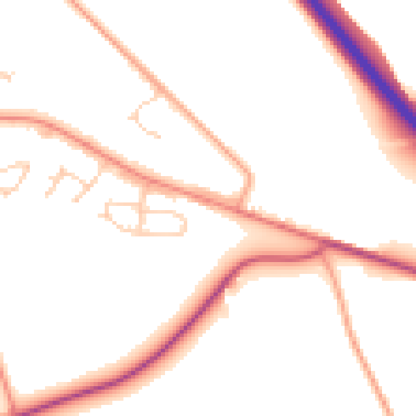 Daytime road noise heatmap for HP22 5BE