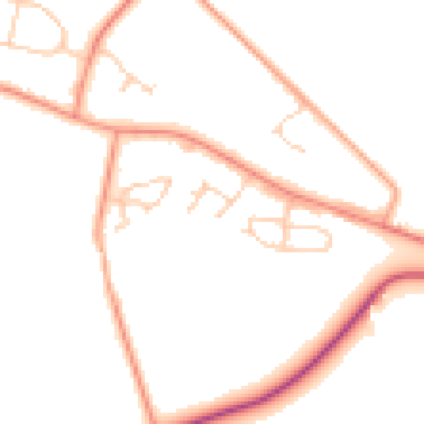 Daytime road noise heatmap for HP22 5BF