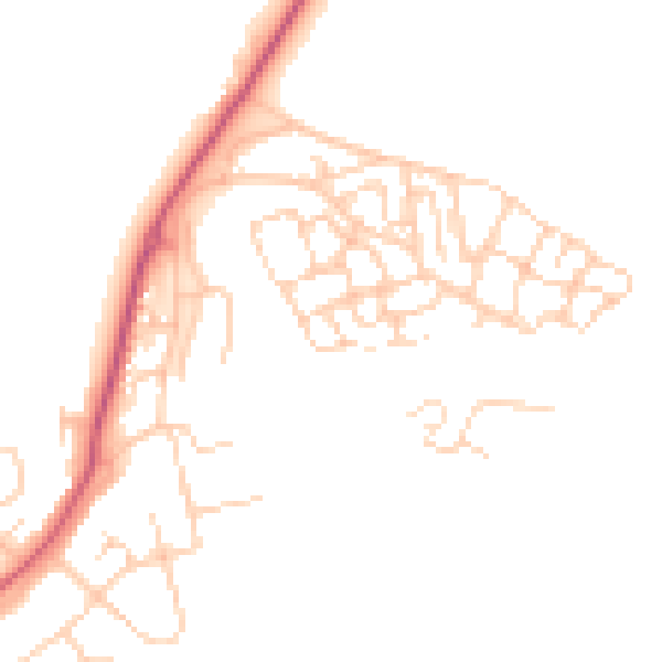 Daytime road noise heatmap for HP22 5BJ