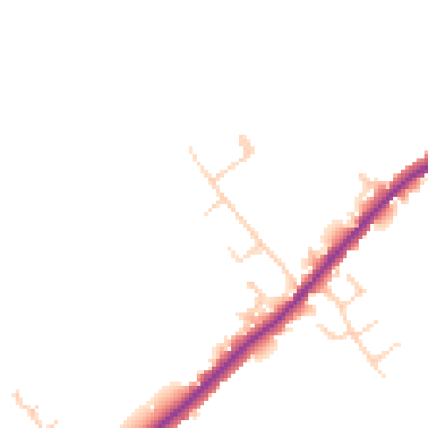 Daytime road noise heatmap for HP22 5BZ