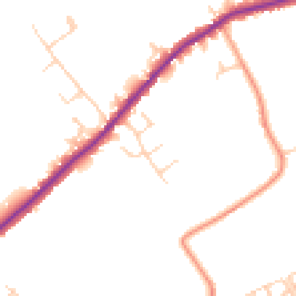 Daytime road noise heatmap for HP22 5DF