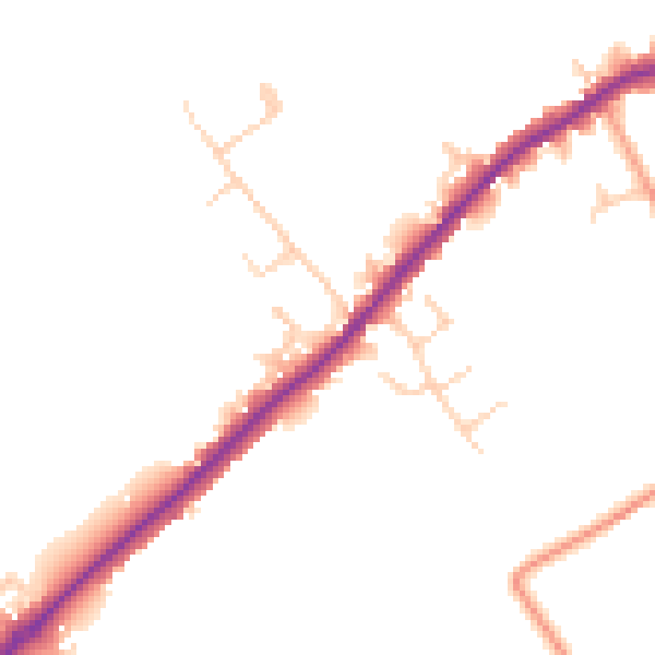 Daytime road noise heatmap for HP22 5DG