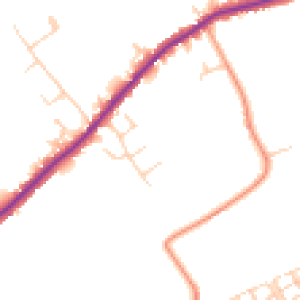 Daytime road noise heatmap for HP22 5DH