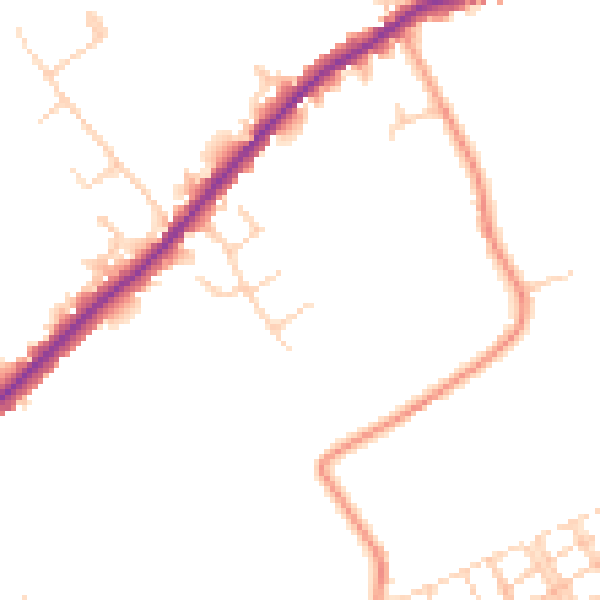 Daytime road noise heatmap for HP22 5DJ