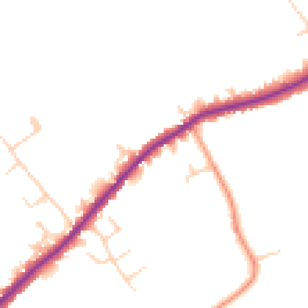 Daytime road noise heatmap for HP22 5DP