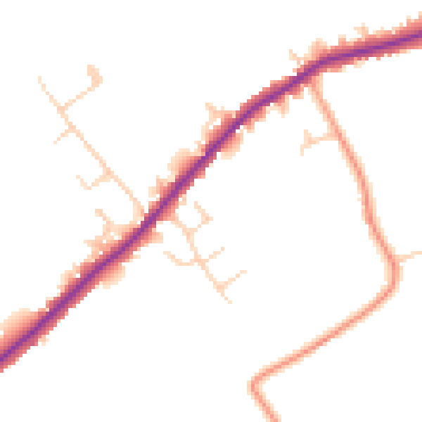 Daytime road noise heatmap for HP22 5DQ