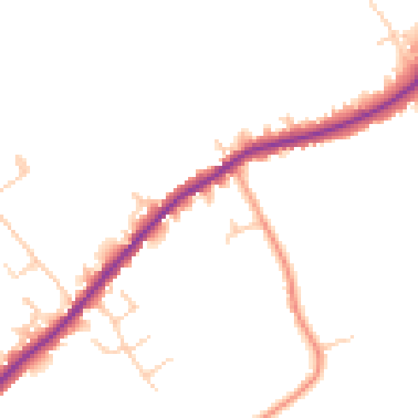 Daytime road noise heatmap for HP22 5DR
