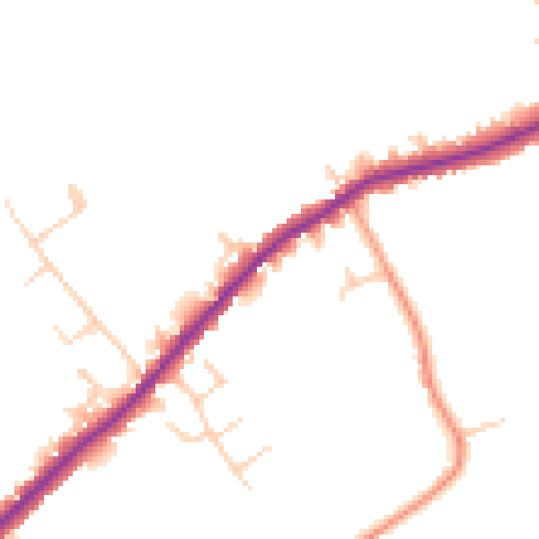 Daytime road noise heatmap for HP22 5DW