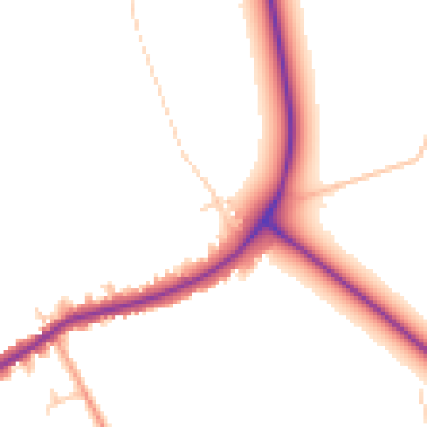 Daytime road noise heatmap for HP22 5EA