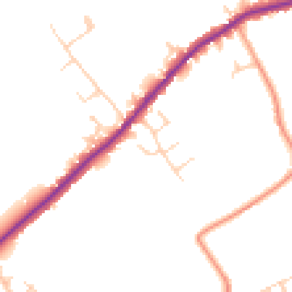 Daytime road noise heatmap for HP22 5ED