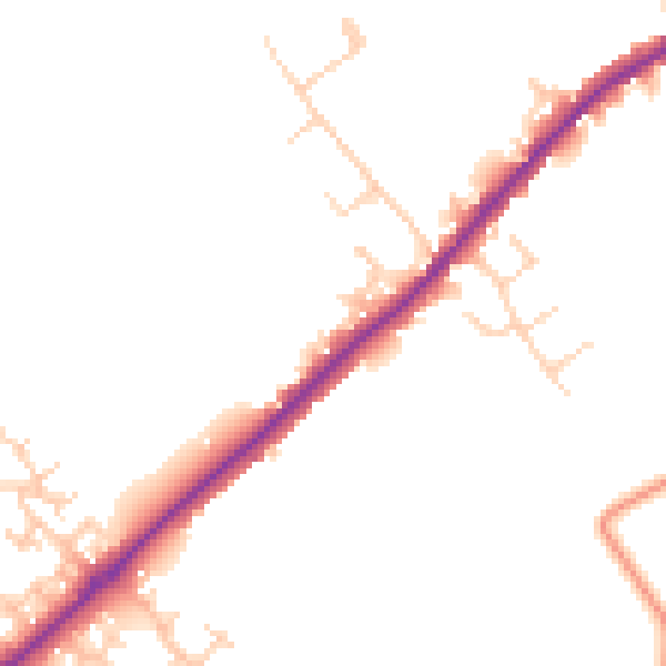 Daytime road noise heatmap for HP22 5EF