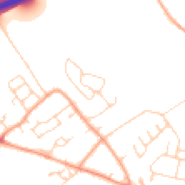 Daytime road noise heatmap for HP22 5EN