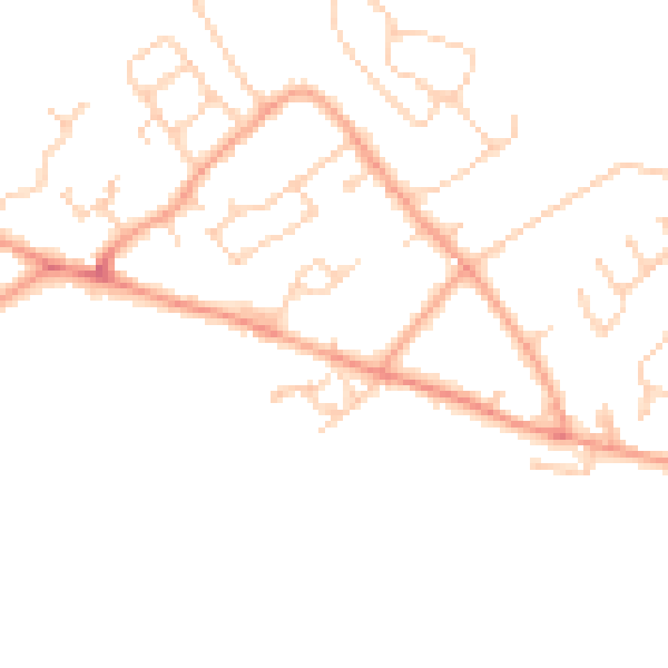 Daytime road noise heatmap for HP22 5EQ