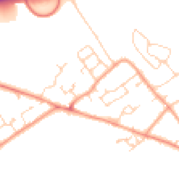 Daytime road noise heatmap for HP22 5ES