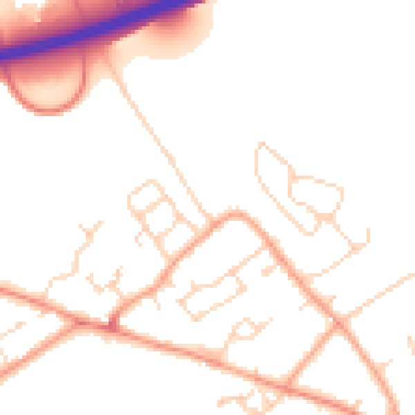 Daytime road noise heatmap for HP22 5EY