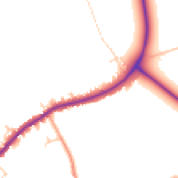 Daytime road noise heatmap for HP22 5FJ