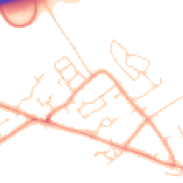Daytime road noise heatmap for HP22 5GQ