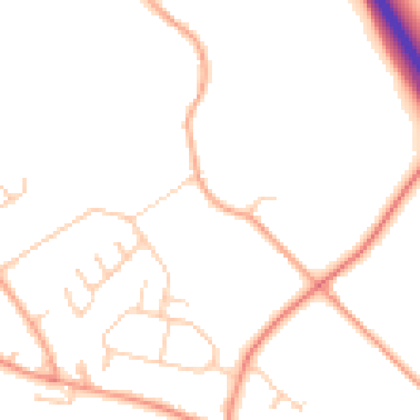 Daytime road noise heatmap for HP22 5HU
