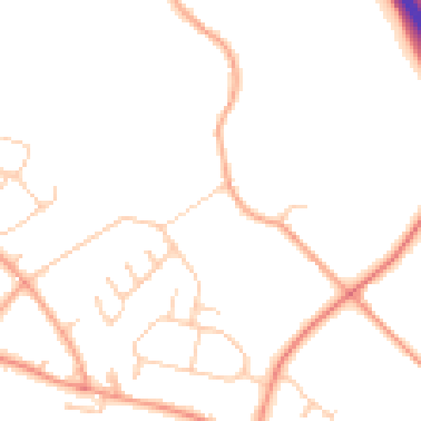 Daytime road noise heatmap for HP22 5JB