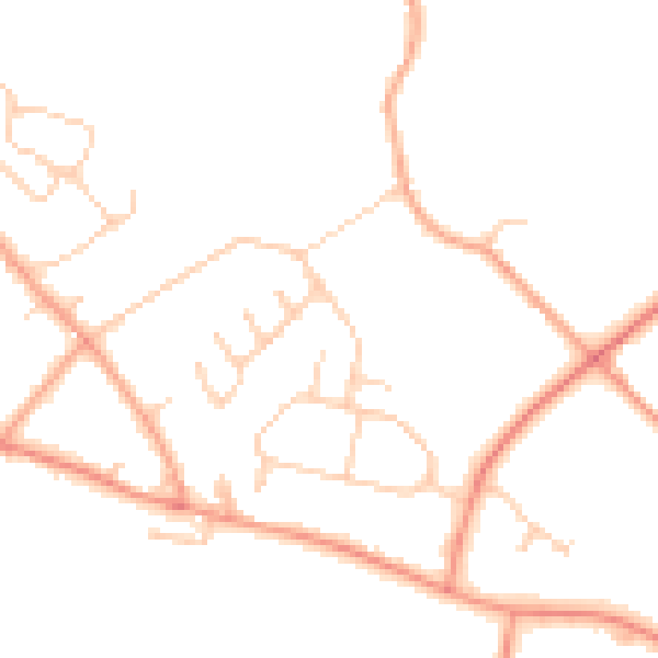 Daytime road noise heatmap for HP22 5JW