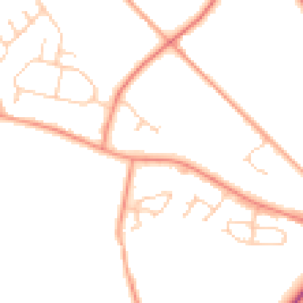 Daytime road noise heatmap for HP22 5LB