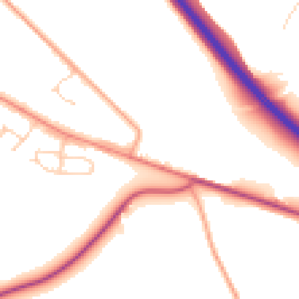 Daytime road noise heatmap for HP22 5LJ
