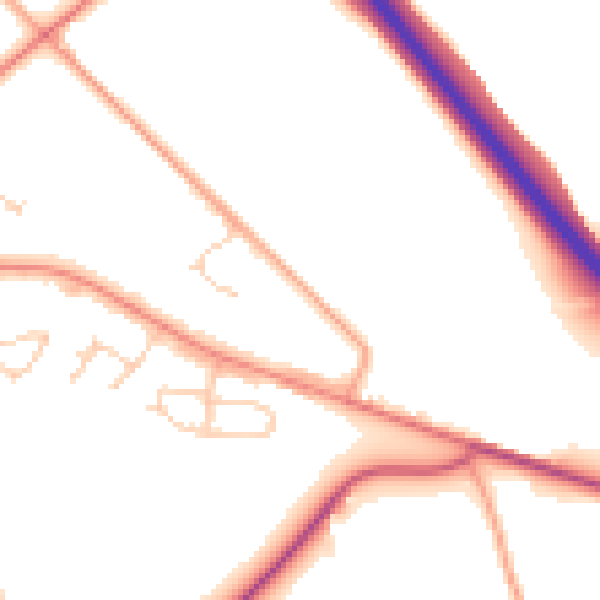 Daytime road noise heatmap for HP22 5LL