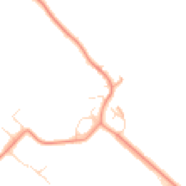 Daytime road noise heatmap for HP22 5PD
