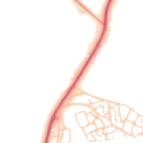 Daytime road noise heatmap for HP22 5PN