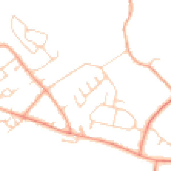 Daytime road noise heatmap for HP22 5QW