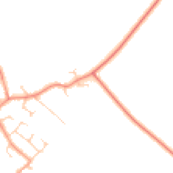 Daytime road noise heatmap for HP22 5RT