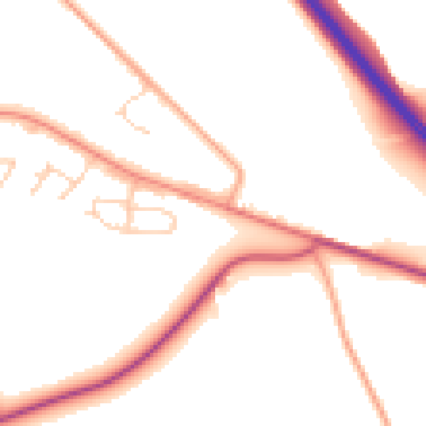 Daytime road noise heatmap for HP22 5SY