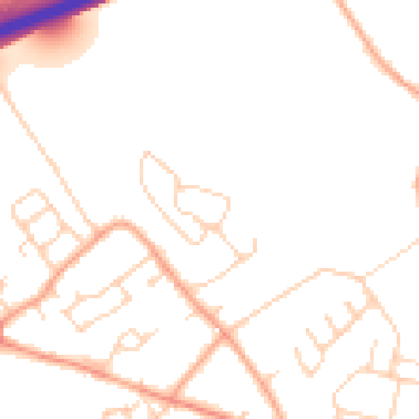 Daytime road noise heatmap for HP22 5WR