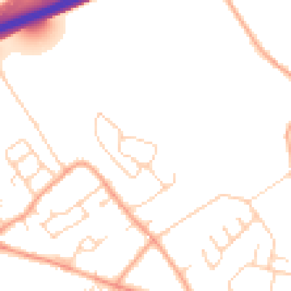 Daytime road noise heatmap for HP22 5XE