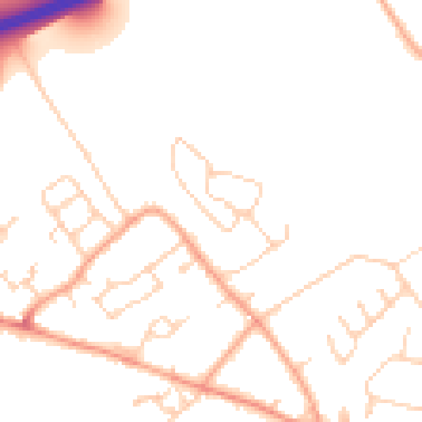Daytime road noise heatmap for HP22 5XF