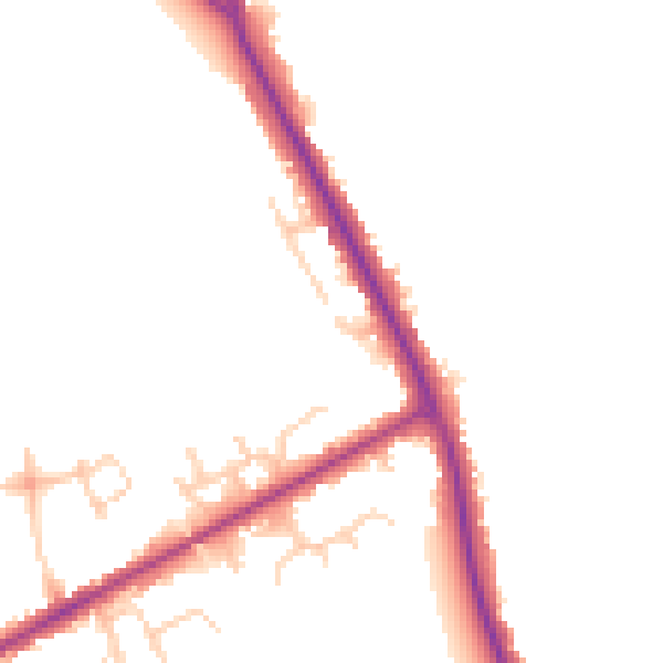 Daytime road noise heatmap for HP22 5XZ