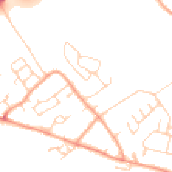 Daytime road noise heatmap for HP22 5ZF