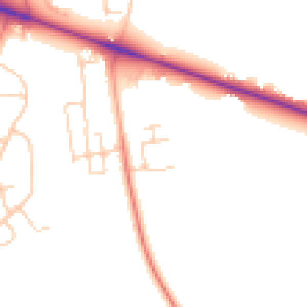 Daytime road noise heatmap for HP22 5ZP