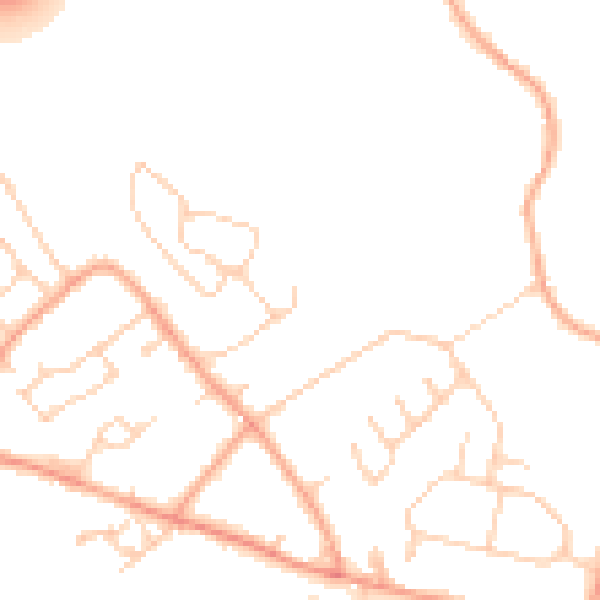 Daytime road noise heatmap for HP22 5ZW