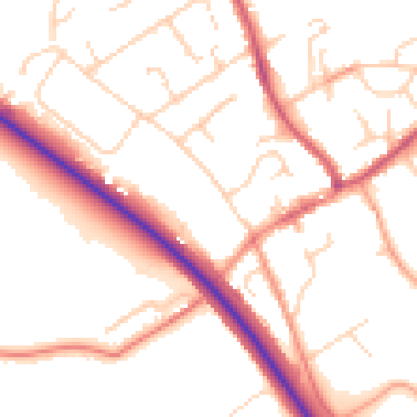 Daytime road noise heatmap for HP22 6AB