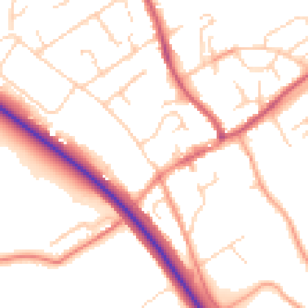 Daytime road noise heatmap for HP22 6BP