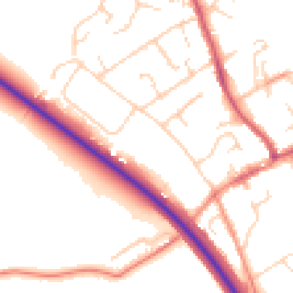 Daytime road noise heatmap for HP22 6BX