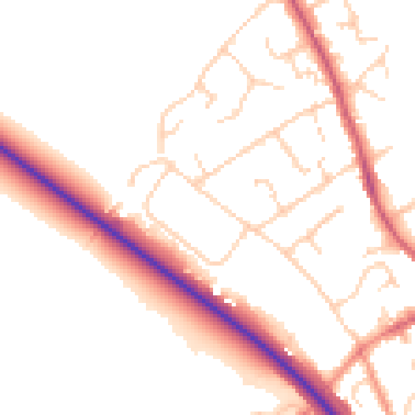 Daytime road noise heatmap for HP22 6DH