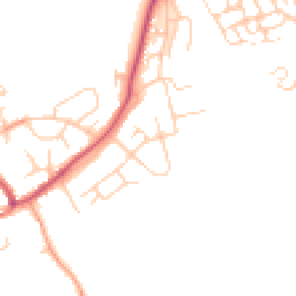 Daytime road noise heatmap for HP22 6HP