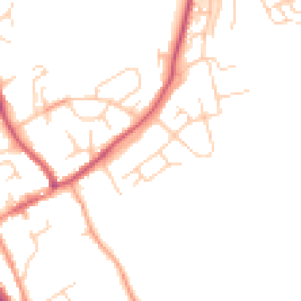 Daytime road noise heatmap for HP22 6HU