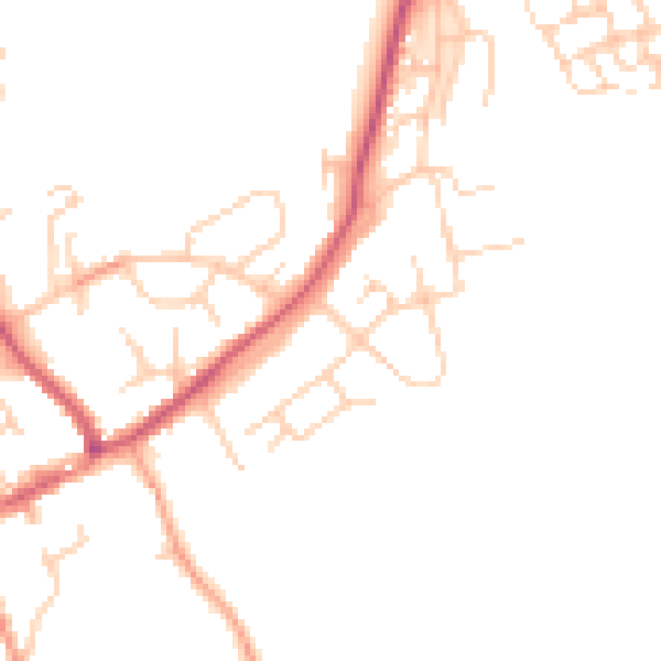 Daytime road noise heatmap for HP22 6HW