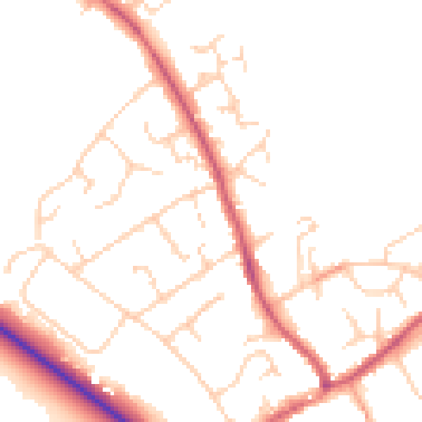 Daytime road noise heatmap for HP22 6JR